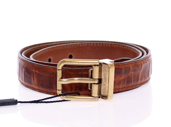 Brown Leather Logo Belt