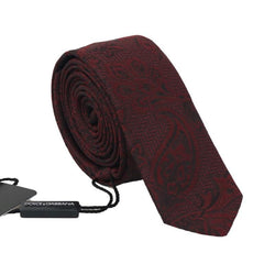 Bordeaux Silk Floral Slim Tie