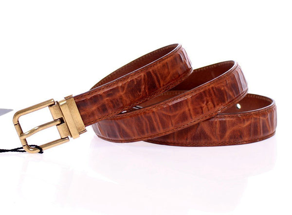 Brown Leather Logo Belt