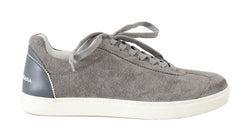 Gray Leather Mens Casual Sneakers