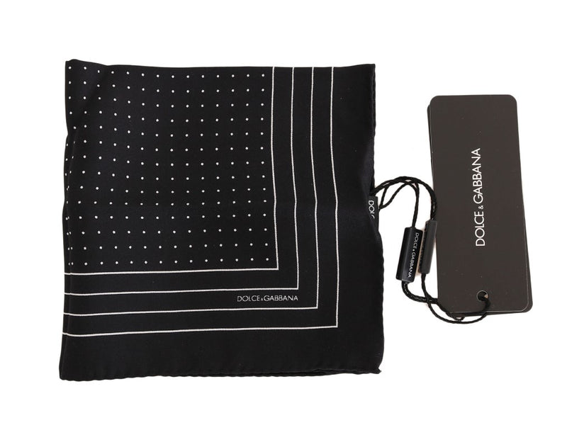 Black Silk Dotted Handkerchief