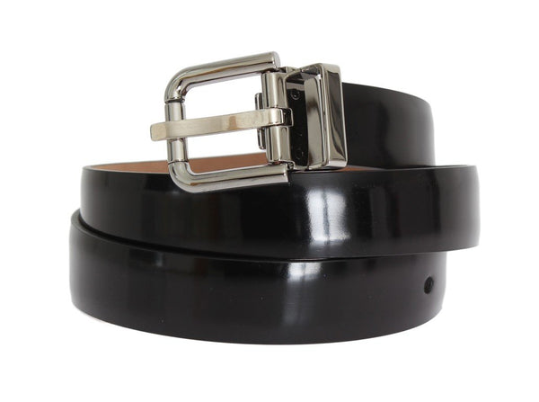 Black Leather Silver Buckle Belt