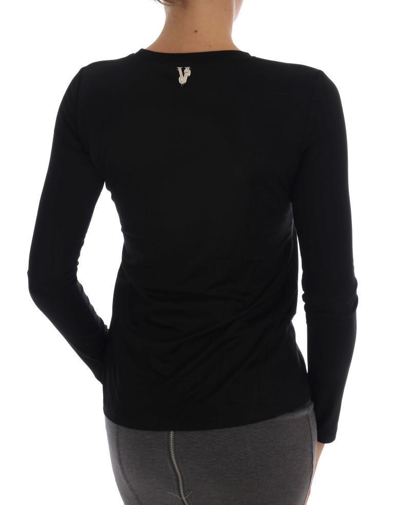Black Stretch Baroque Pullover Sweater
