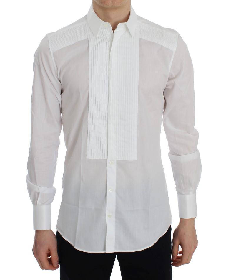 White Cotton Slim Fit Formal Shirt