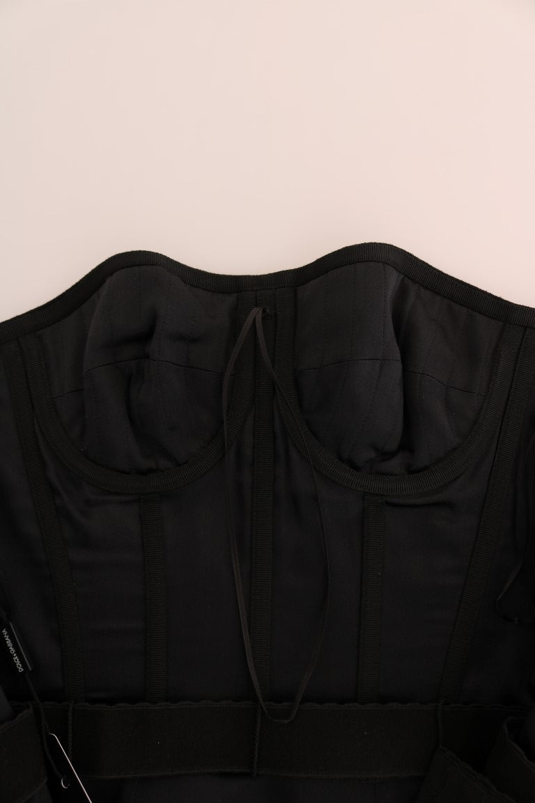 Black Wool Stretch Slim Dress