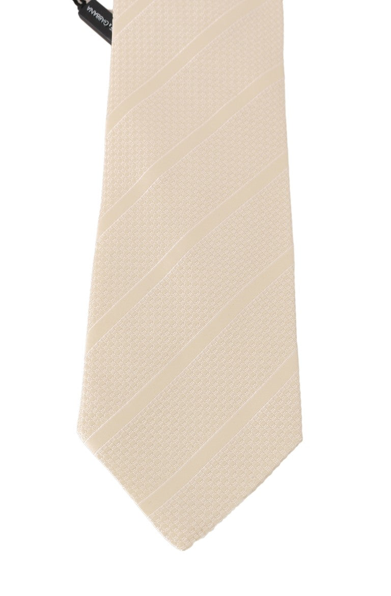 Ivory White Silk Classic Tie