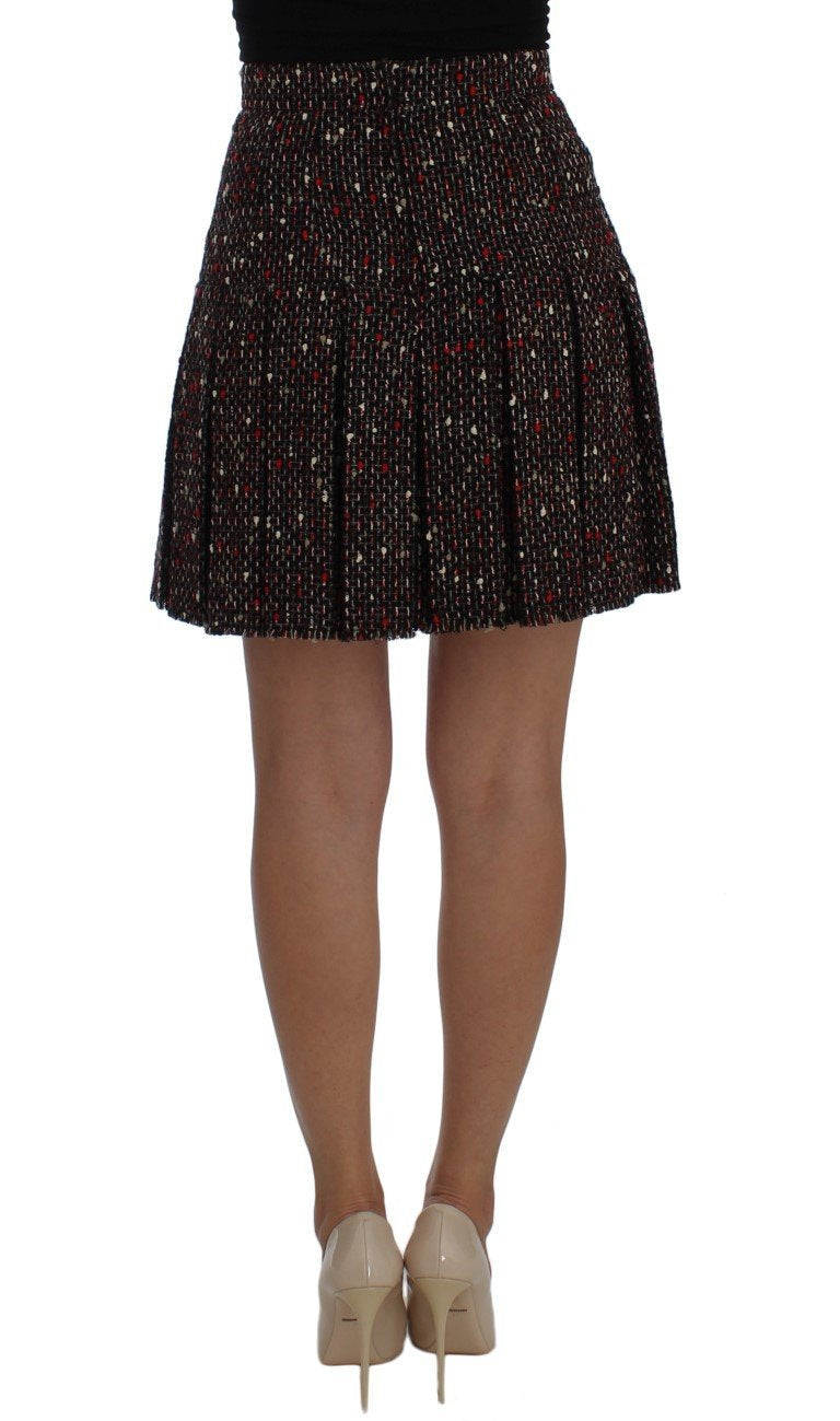 Multicolor A-Line Wool Tweed Skirt