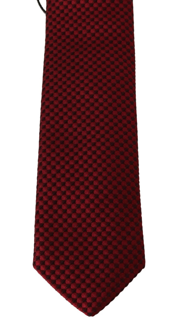 Bordeaux Silk Black Pattern Tie