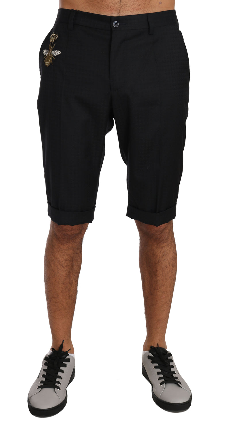 Dark Gray Wool Crown Royal Bee Chinos Shorts