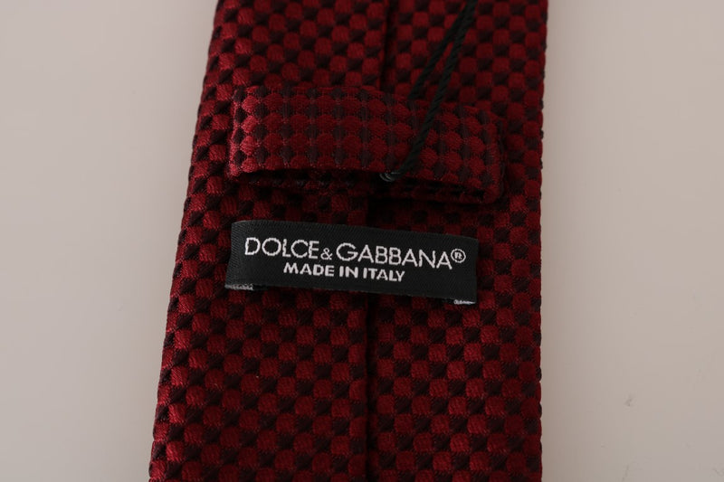 Bordeaux Silk Black Pattern Tie