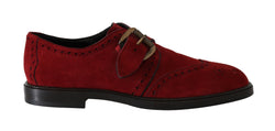 Red Bordeaux Suede Monkstrap Dress Shoes