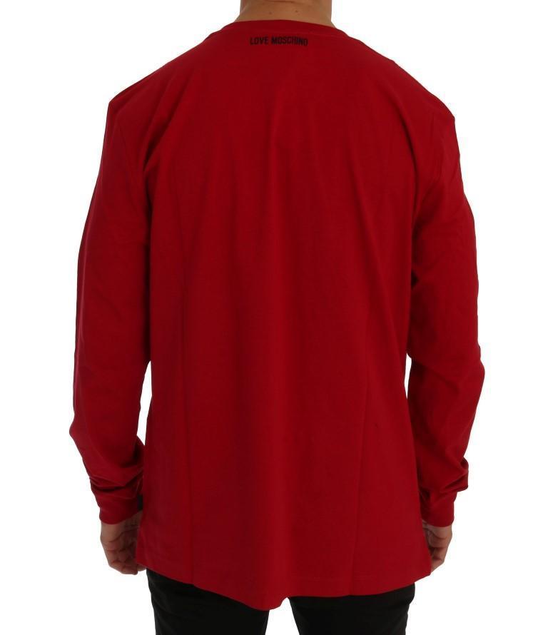 Red Motive Cotton Long Sleeve T-Shirt