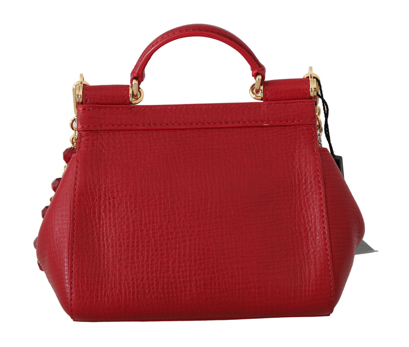 Red MISS SICILY Crocodile Leather Mini Shoulder HandBag