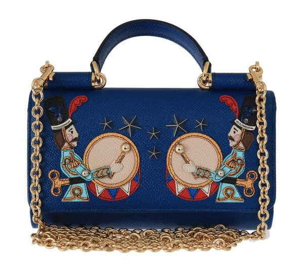 Blue SICILY Leather Shoulder Bag