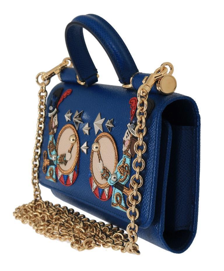 Blue SICILY Leather Shoulder Bag