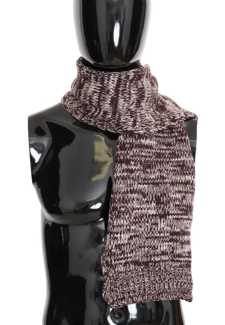 Bordeaux Wool Knitted Scarf