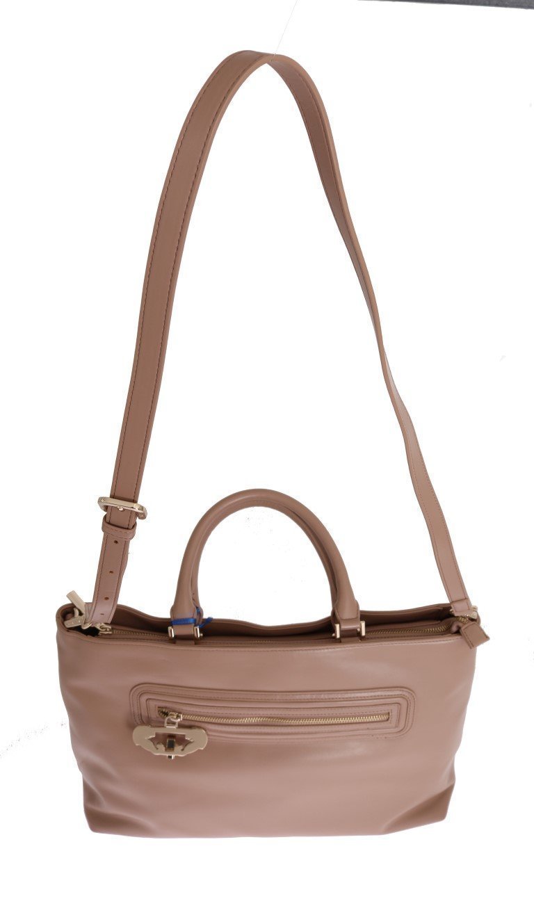 Beige Satchel Handbag