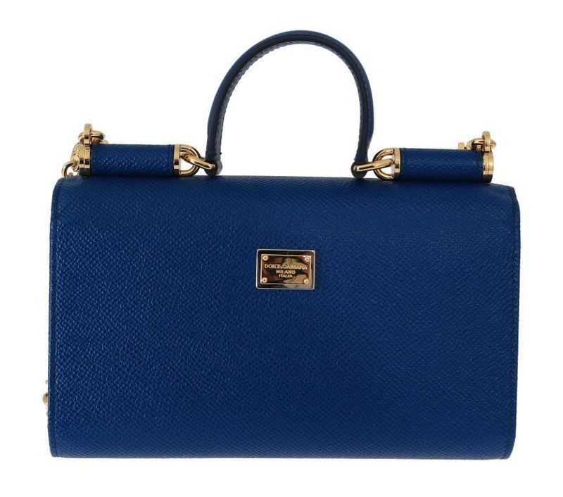 Blue SICILY Leather Shoulder Bag