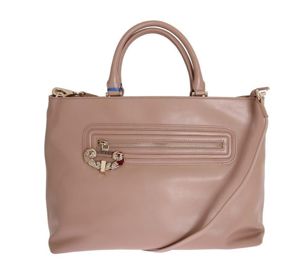 Beige Satchel Handbag