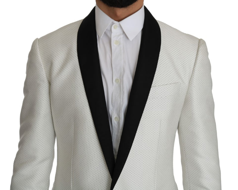 White Jacquard MARTINI Blazer Jacket