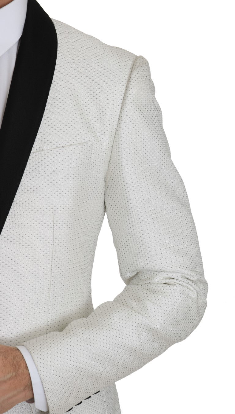 White Jacquard MARTINI Blazer Jacket