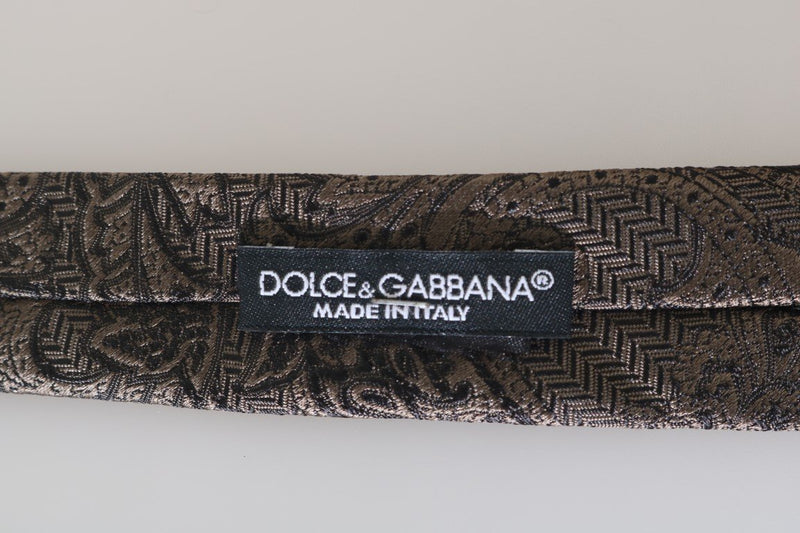 Brown Floral Paisley Skinny Tie