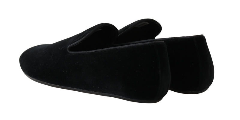 Black Velvet Dress Slip Ons Loafers