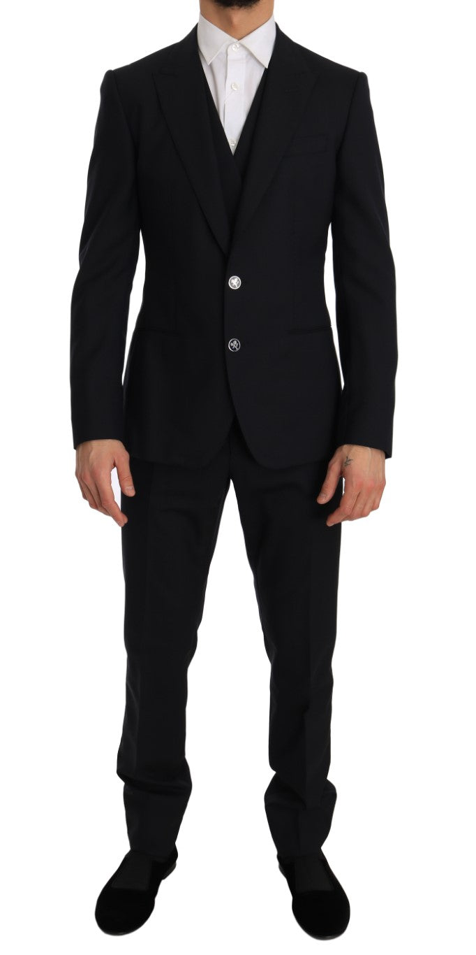 Blue Wool SICILIA Slim Fit 3 Piece Suit