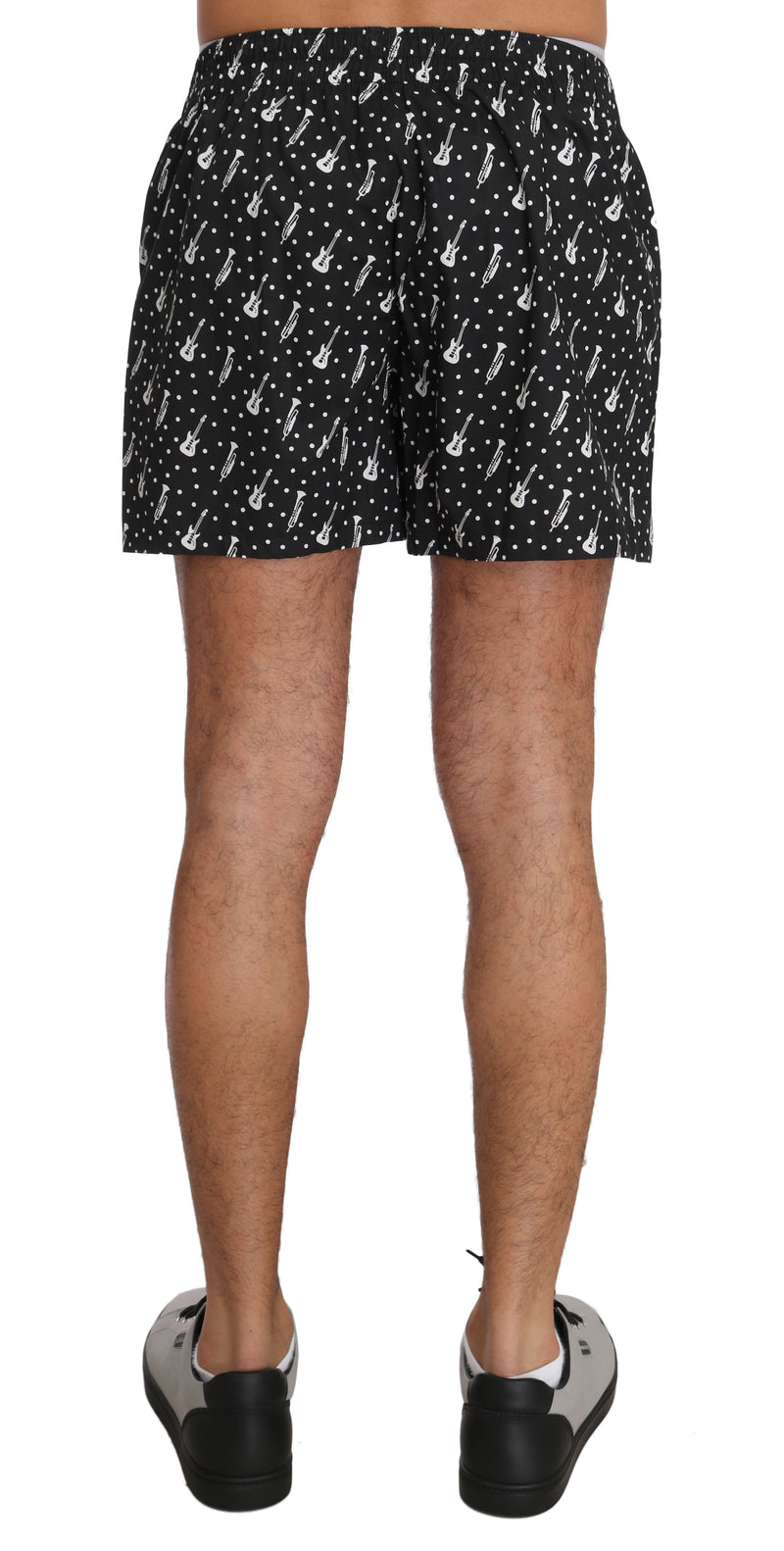 Black Cotton Music Print Pajama Sleepwear