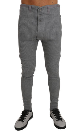 Light Gray Cotton Stretch Thermal Bottoms