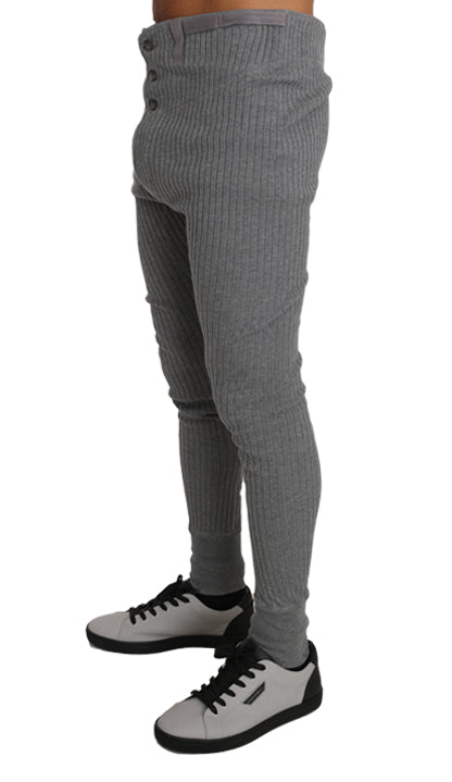 Light Gray Cotton Stretch Thermal Bottoms