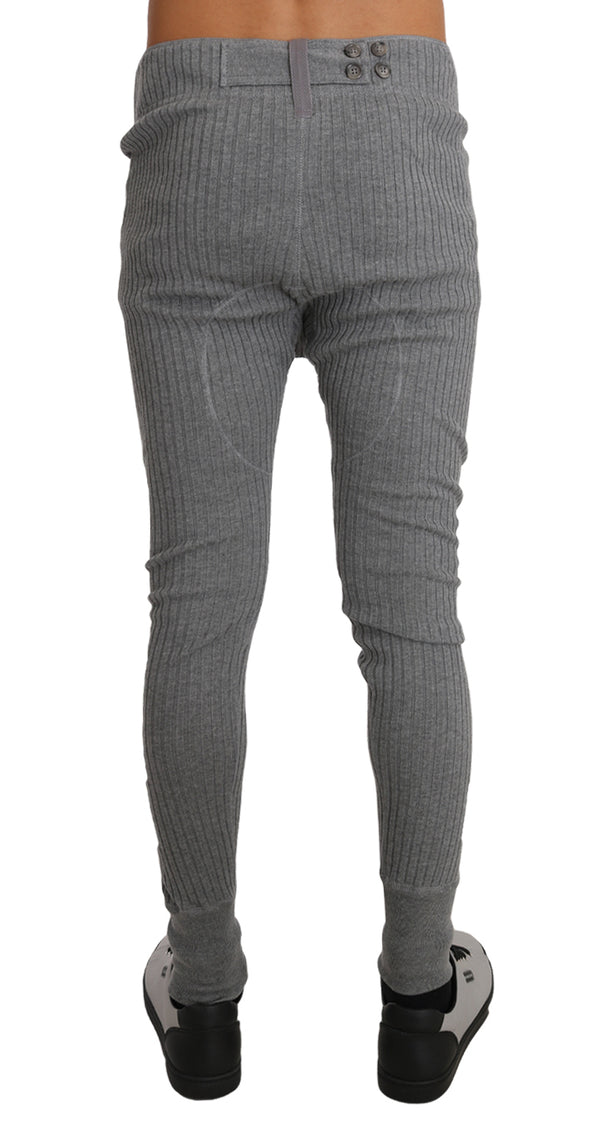 Light Gray Cotton Stretch Thermal Bottoms