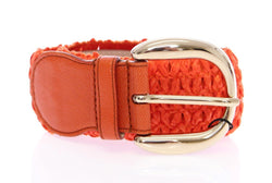 Orange Cotton Stretch Logo Belt