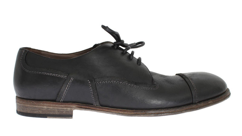 Black Leather Laceup Dress Shoes