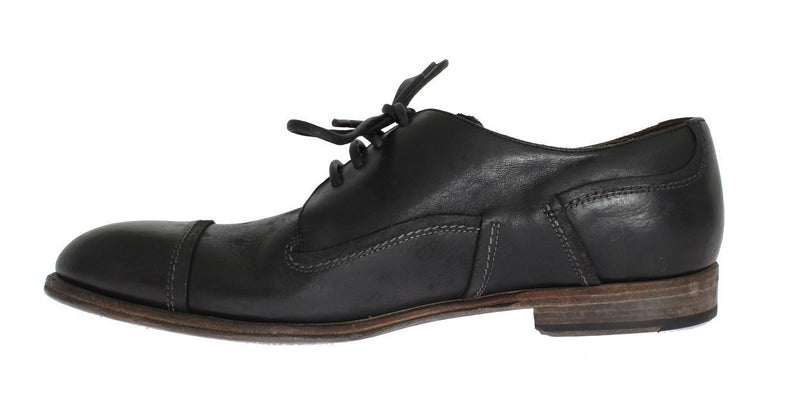 Black Leather Laceup Dress Shoes