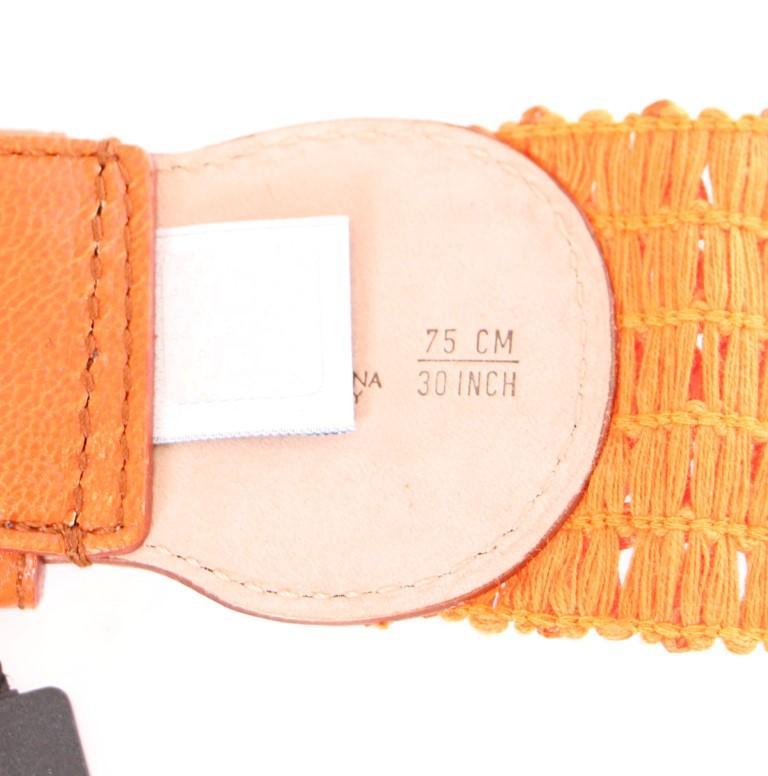 Orange Cotton Stretch Logo Belt
