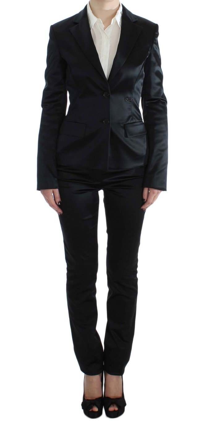 Black Stretch Two Button Suit