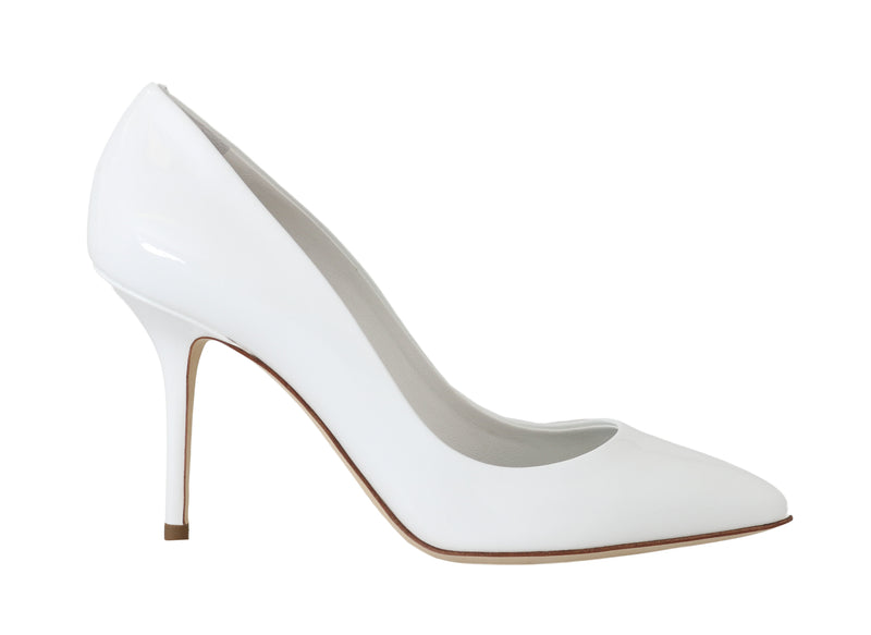 White Bellucci Leather Classic Pumps