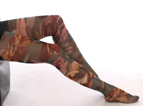 Multicolor Floral Print Tights Stockings