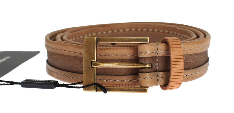 Brown Leather Gold Belt