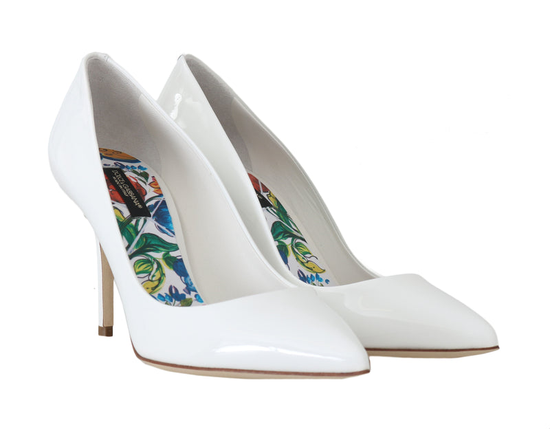 White Bellucci Leather Classic Pumps