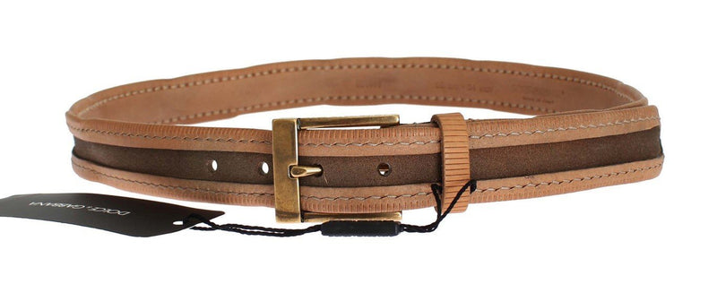 Brown Leather Gold Belt