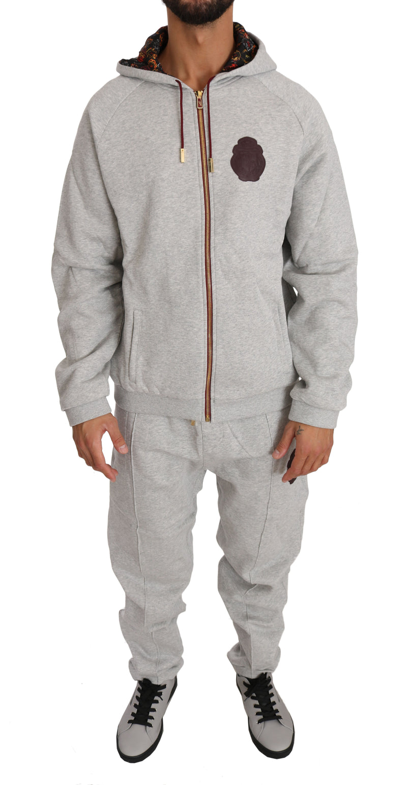 Gray Cotton Sweater Pants Tracksuit