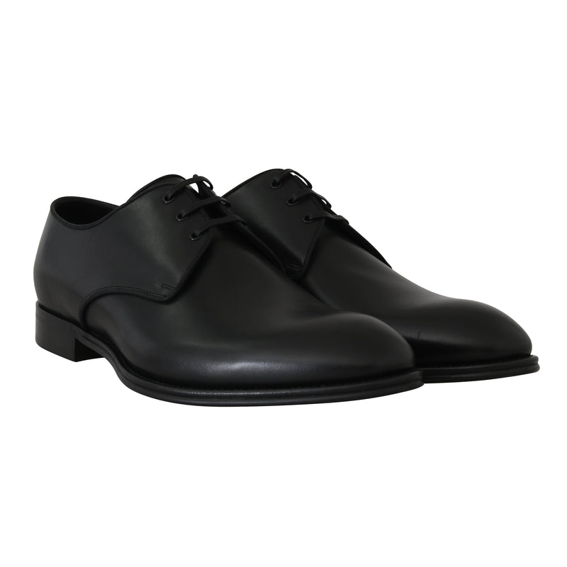 Black Leather Derby Dress Formal Shoes