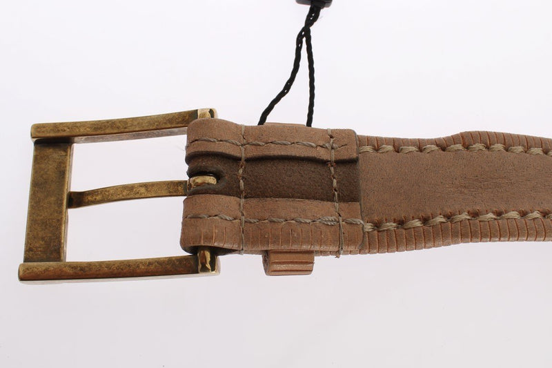 Brown Leather Gold Belt