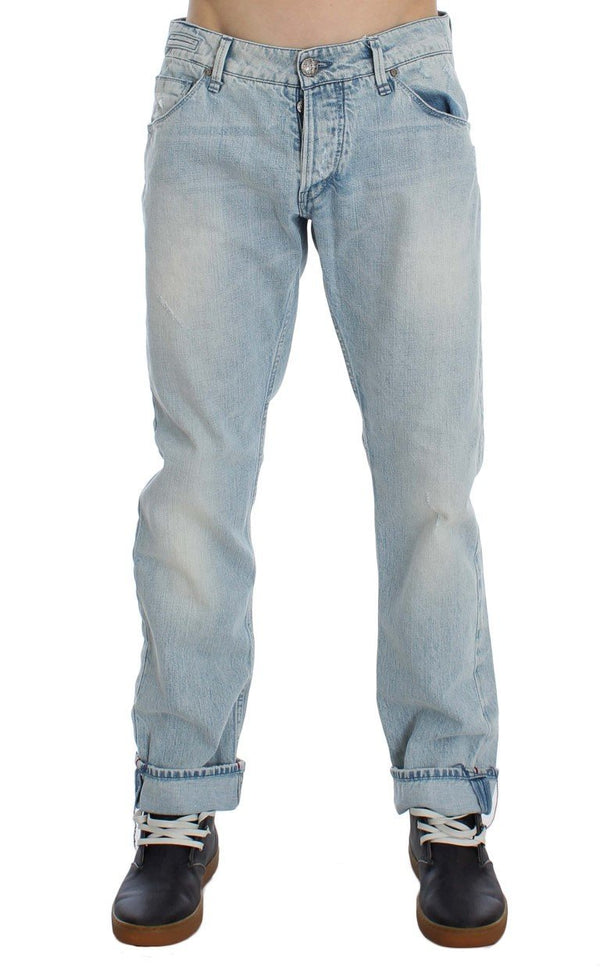 Blue Wash Cotton Low Waist Fit Jeans