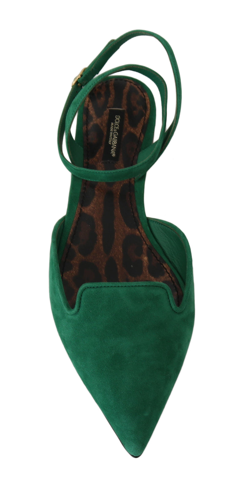 Flats Green Suede Leather Ankle Strap