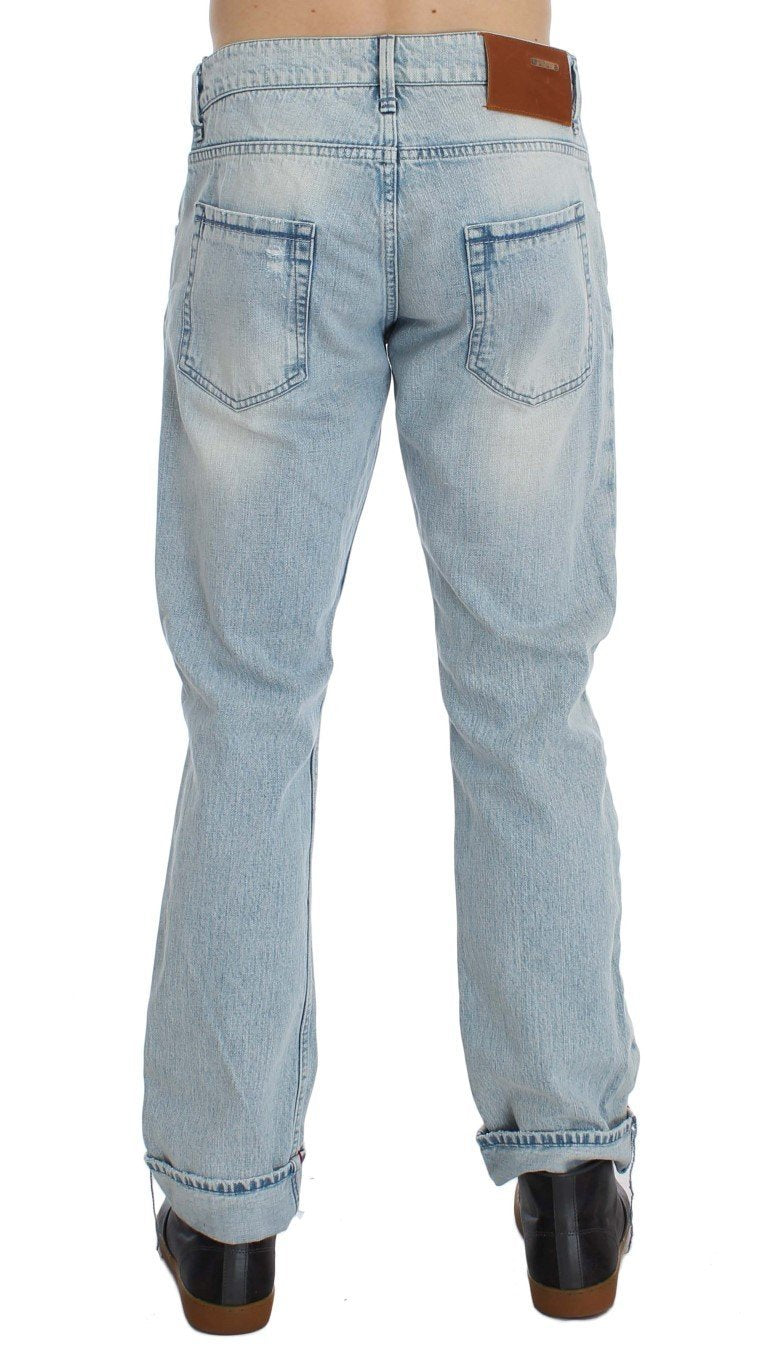 Blue Wash Cotton Low Waist Fit Jeans