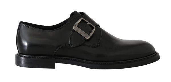 Black Leather Monkstrap Formal Shoes