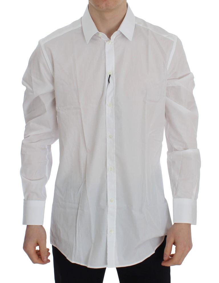 White Striped Slim Fit Cotton Shirt